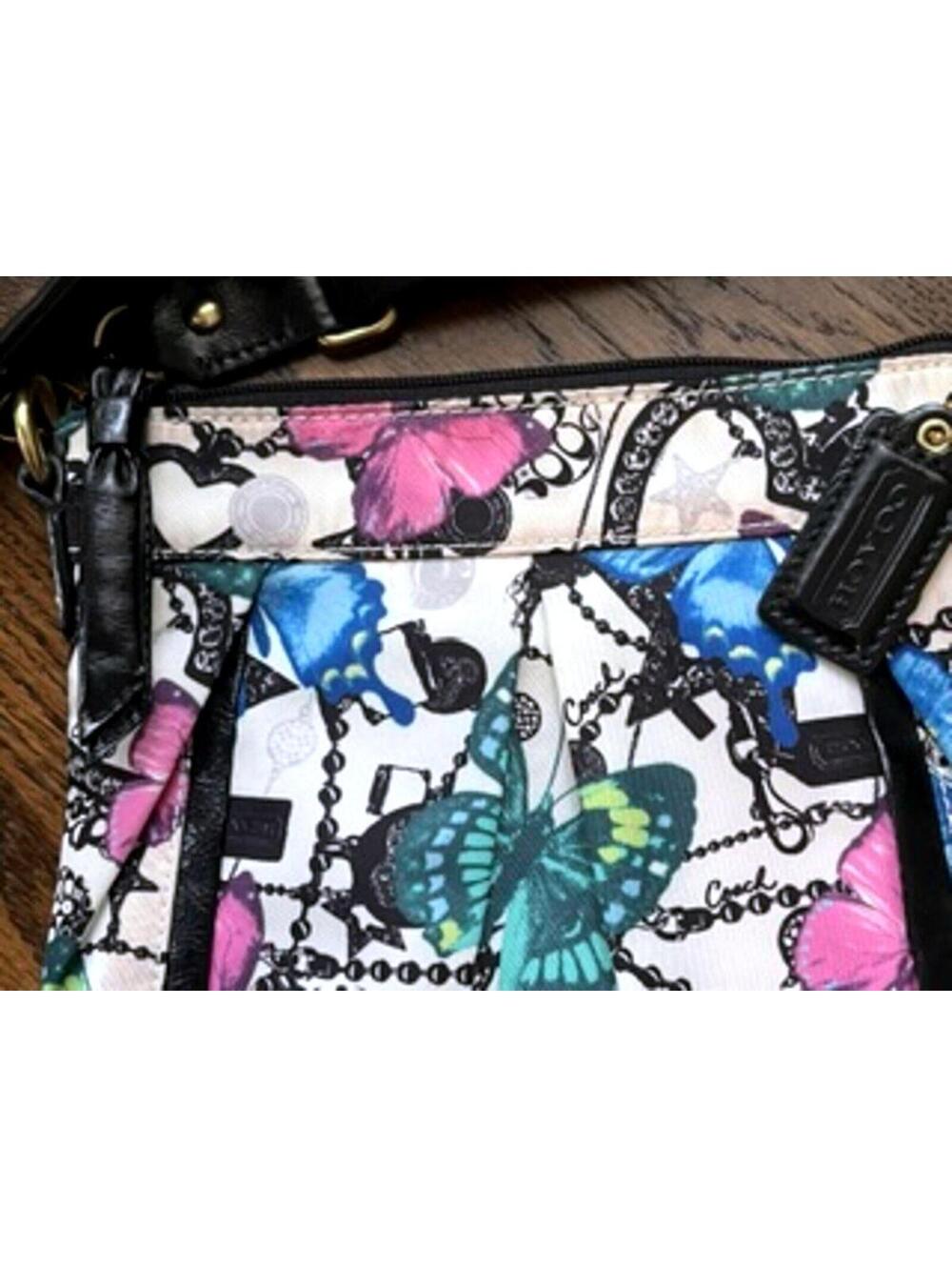 Rare Coach Limited Edition Poppy Butterfly Crossbody Bag Small Swingpack Y2k - Picture 4 of 7